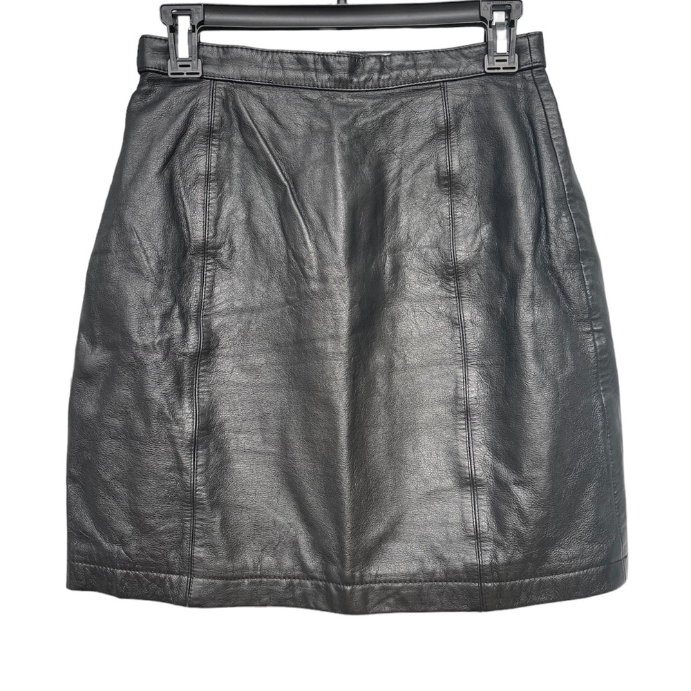 Wilson vintage black leather mini skirt